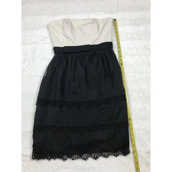 White House Black Market Womens Dress Size 6 Strapless Silk Cocktail Party - Picture 10 of 11